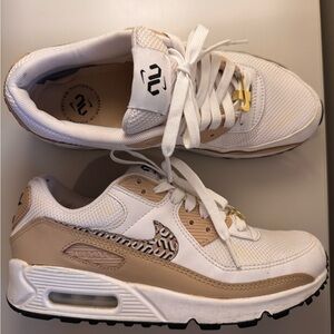 Women’s Air Max 90 'United in Victory' White and Tan Sneakers